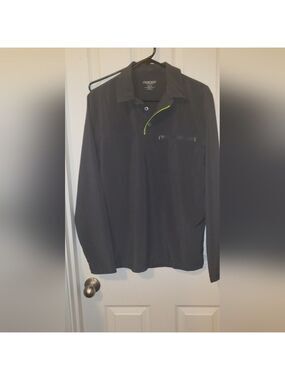 Cherokee Gray Half Button Uniform Shirt Small